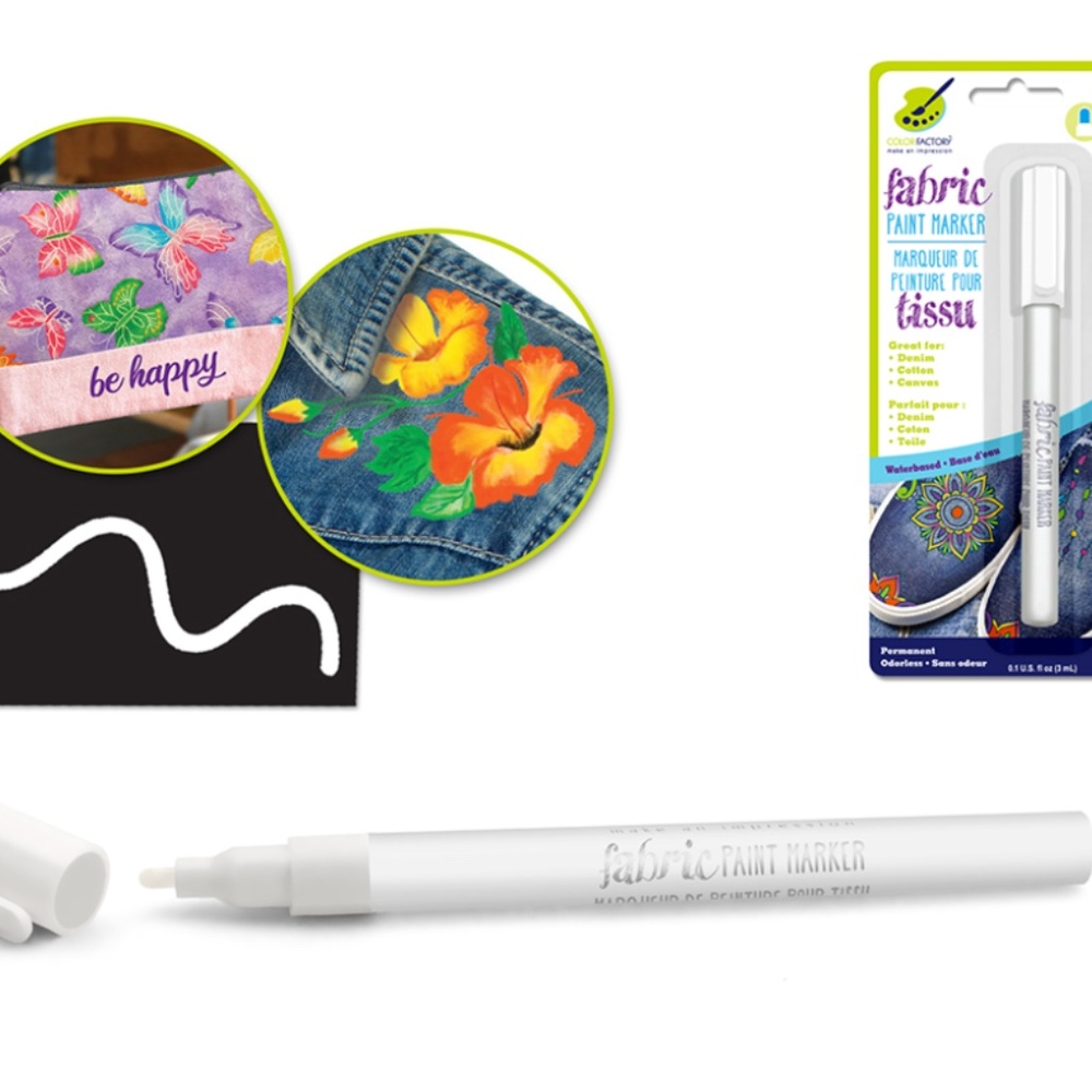 Permanent Fabric Paint Marker (White)